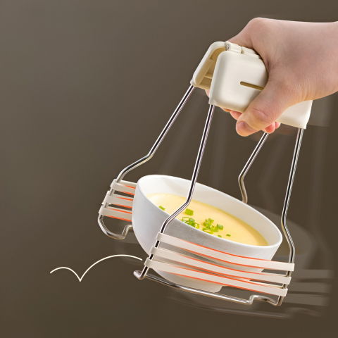 Clema pentru boluri, anti-alunecare, din silicon, de uz casnic, rezistent la temperaturi inalte, 17.6x11.5x5.15cm, gri [6]