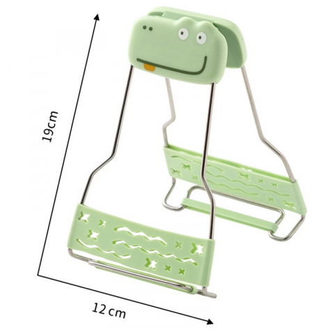 Clema pentru boluri creativa, anti-alunecare, din silicon, de uz casnic, rezistent la temperaturi inalte, model animat, 19x12 cm, verde [1]