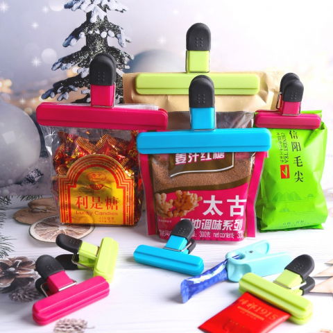 Cleste multifunctional pentru sigilarea pungilor, din plastic, mentine alimentele proaspete, 15x7.5 cm, roz [5]