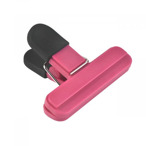 Ustensile, tacâmuri, căni și accesorii de bucătărie - Cleste multifunctional pentru sigilarea pungilor, din plastic, mentine alimentele proaspete, 7x6.5 cm, roz