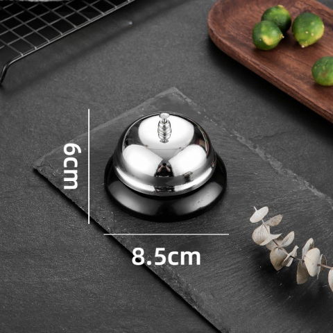 Clopotel sonerie metalica  pentru receptie hoteluri, baruri, restaurante, material metal si plastic, 6 x 8.5 cm, argintiu [1]
