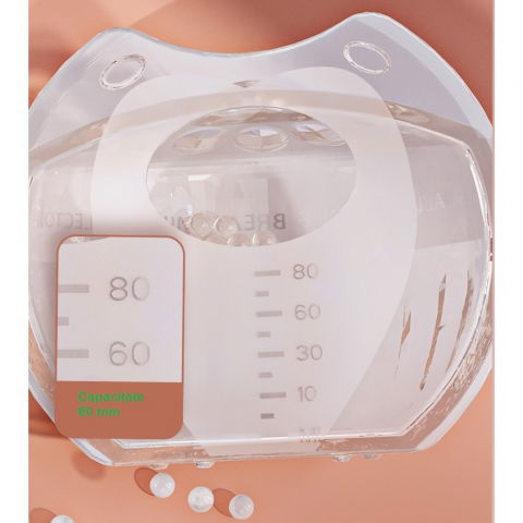 Colector de lapte matern, din silicon safety, anti-debordare, 80 ml, transparent [1]