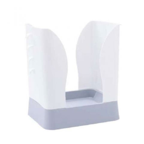 Cos de gunoi extensibil, din plastic, reglabil, pliabil, versatil, pentru bucatarie, baie sau birou, cos universal, 21x25x17 cm, alb gri [4]