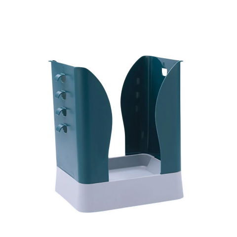 Ustensile, tacâmuri, căni și accesorii de bucătărie - Cos de gunoi extensibil, din plastic, reglabil, pliabil, versatil, pentru bucatarie, baie sau birou, cos universal, 21x25x17 cm, albastru gri