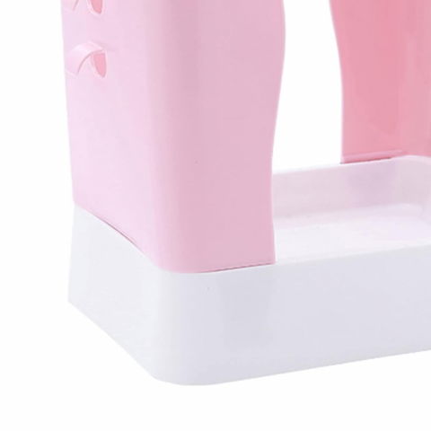 Cos de gunoi extensibil, din plastic, reglabil, pliabil, versatil, pentru bucatarie, baie sau birou, cos universal, 21x25x17 cm, roz alb [4]