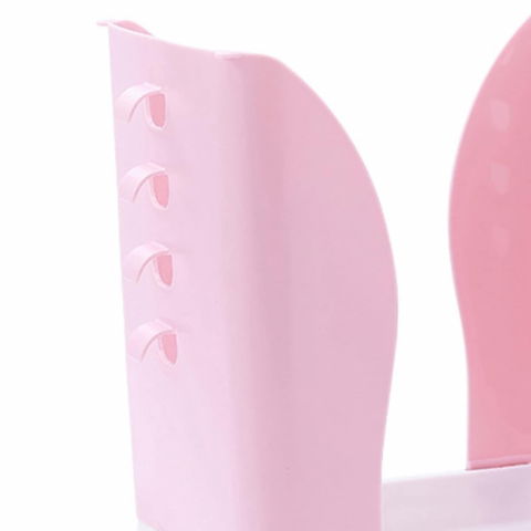 Cos de gunoi extensibil, din plastic, reglabil, pliabil, versatil, pentru bucatarie, baie sau birou, cos universal, 21x25x17 cm, roz alb [5]