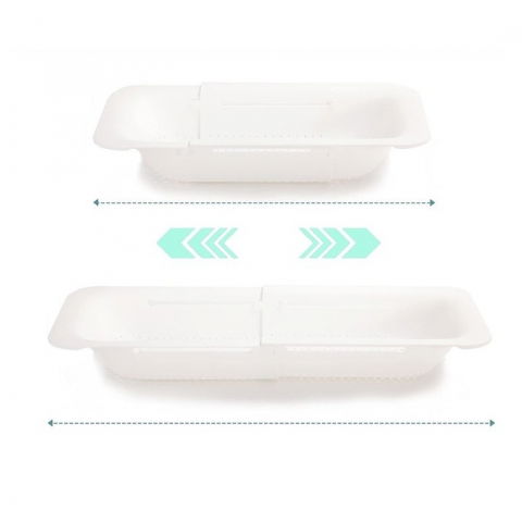 Cos de scurgere pentru chiuveta de bucatarie, plastic, telescopic, 36x20x5 cm, alb [3]