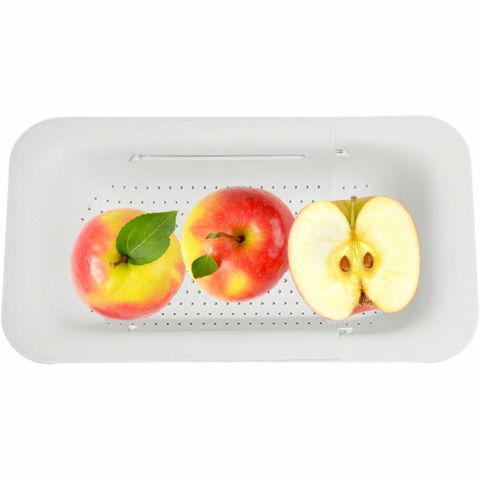 Cos de scurgere pentru chiuveta de bucatarie, plastic, telescopic, 36x20x5 cm, alb [4]