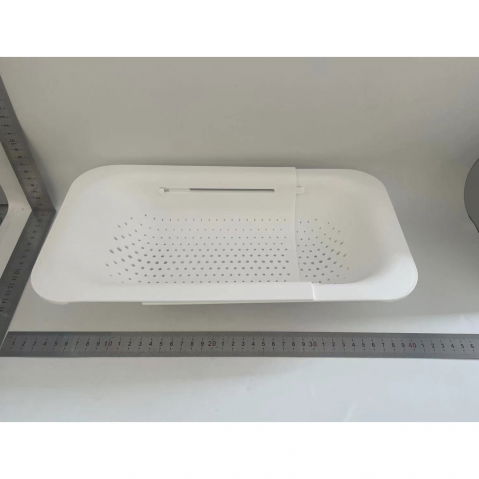 Cos de scurgere pentru chiuveta de bucatarie, plastic, telescopic, 36x20x5 cm, alb [1]