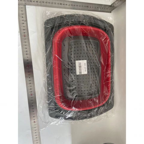 Cos de scurgere retractabil pentru chiuveta, cu filtru, pentru fructe si legume, de uz casnic, 39x12 cm, design extensibil pana la 61 cm, cu manere de prindere, rosu [1]