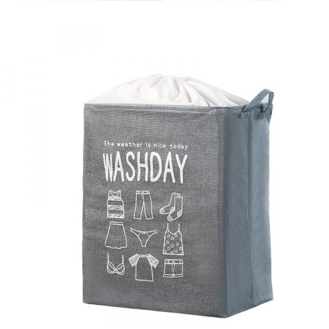 Cos depozitare, deschisa, 72 l, textil, 30x40x60 cm, gri, cu imprimeu [3]