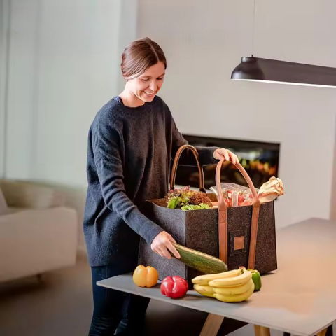 Cos multifunctional pentru rufe, cos depozitare, gri inchis, 50x34x32, geanta durabila pentru lemne si accesorii [3]