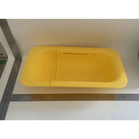 Cos pentru scurgere chiuveta de bucatarie, plastic, telescopic, 36x20x5 cm, galben [1]