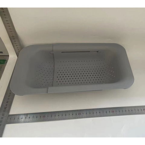 Cos pentru scurgere chiuveta de bucatarie, plastic, telescopic, 36x20x5 cm, gri [1]