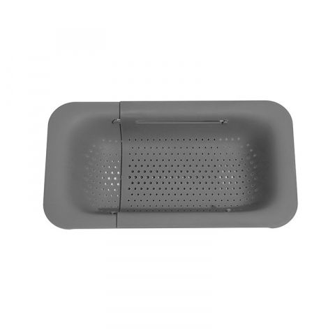 Ustensile, tacâmuri, căni și accesorii de bucătărie - Cos pentru scurgere chiuveta de bucatarie, plastic, telescopic, 36x20x5 cm, gri