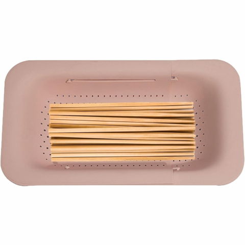 Cos pentru scurgere chiuveta de bucatarie, plastic, telescopic, 36x20x5 cm, roz [5]