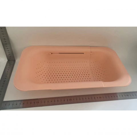 Cos pentru scurgere chiuveta de bucatarie, plastic, telescopic, 36x20x5 cm, roz [1]
