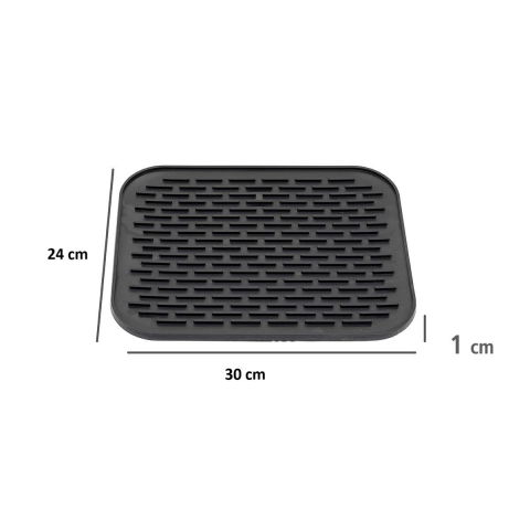 Covoras din silicon pentru scurgere vase, uz casnic, rezistent la temperaturi ridicate, izolator, 30x24 cm, negru [1]