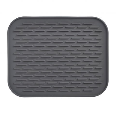 Organizatoare si accesorii pentru bucatarie - Covoras din silicon pentru scurgere vase, uz casnic, rezistent la temperaturi ridicate, izolator, 30x24 cm, negru