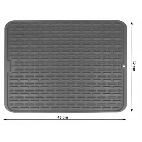 Covoras din silicon pentru scurgere vase, uz casnic, rezistent la temperaturi ridicate, izolator, 43x32.5 cm, negru [6]