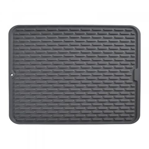Organizatoare si accesorii pentru bucatarie - Covoras din silicon pentru scurgere vase, uz casnic, rezistent la temperaturi ridicate, izolator, 43x32.5 cm, negru