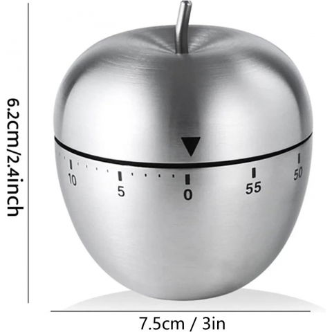 Cronometru de bucatarie, mecanic, forma de mar, din otel inoxidabil, 60 min timer, 7.5 x 6.2 cm, argintiu [5]