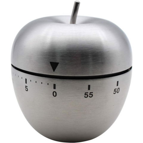 Organizatoare si accesorii pentru bucatarie - Cronometru de bucatarie, mecanic, forma de mar, din otel inoxidabil, 60 min timer, 7.5 x 6.2 cm, argintiu