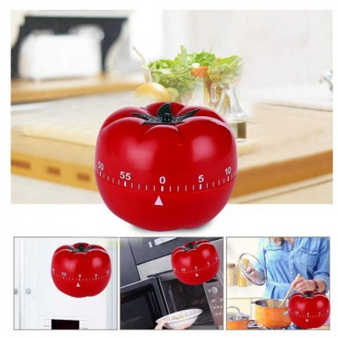 Cronometru mecanic de bucatarie  forma de rosie, 60 de minute, 6.3 x 4.5 cm, material abs, rosu [5]