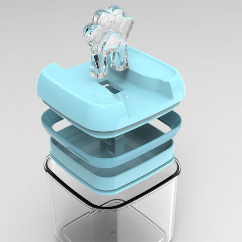 Cutie de depozitare alimente, 0.5l, capac albastru, din pp+pet, inchidere ermetica, 10 x 10 x 10.5 cm, transparent [2]