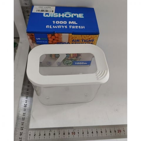 Cutie de depozitare alimente, 1l, capac alb, din abs+silicon, 14.5 x 9 x 11.3 cm, transparent [7]