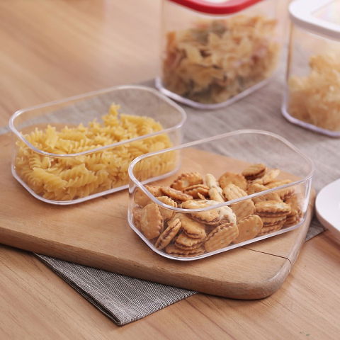 Cutie de depozitare alimente, 1l, capac alb, din abs+silicon, 14.5 x 9 x 11.3 cm, transparent [6]