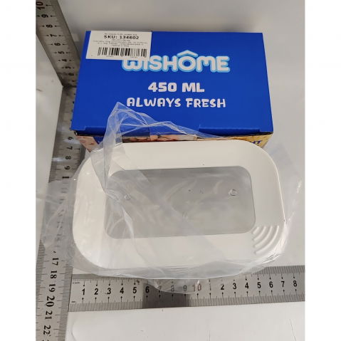 Cutie de depozitare alimente, 450 ml, capac alb, din abs+silicon, 14.5 x 9 x 6 cm, transparent [6]