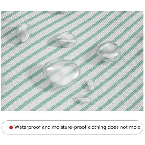 Cutie de depozitare cu fermoar, pliabila, maner ranforsat, fermoar rezistent, pentru haine, paturi, plapume, perne, lenjerii de pat, jucarii, 50x40x50 cm, 100 litri, in dungi, verde [4]