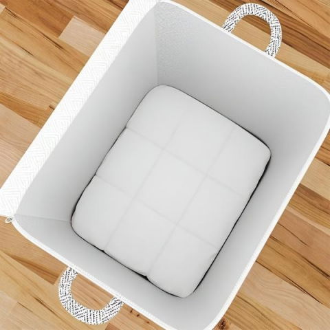 Cutie de depozitare cu fermoar, pliabila, maner ranforsat, fermoar rezistent, pentru haine, paturi, plapumi, perne, lenjerii de pat, jucarii, 61x50x71 cm, 210 litri, gri [1]