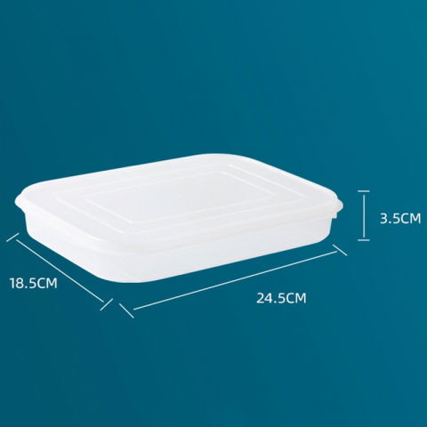 Cutie de depozitare de uz casnic, caserola pentru frigider, rezistenta la umiditate, rezervor sigilat pentru depozitare alimentara, 24.5 x 18.5 x 3.5cm, alb transparent [1]