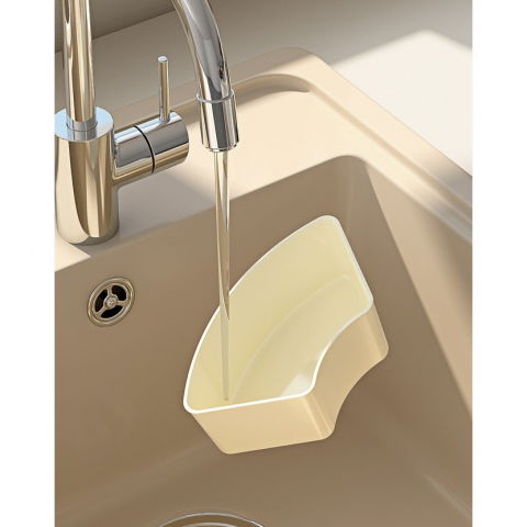 Cutie de depozitare pentru alimente, cu 6 compartimente, pentru condimente, fructe, legume, cu manere de prindere, rotativa 360 de grade, inchidere ermetica, 32x10 cm, alba [10]