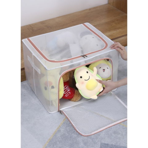 Cutie de depozitare, pentru camera copiilor, 66l, din pvc, model leu, 50 x 40 x 33 cm, transparent [4]