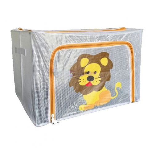 Organizare pentru casă - Cutie de depozitare, pentru camera copiilor, 66l, din pvc, model leu, 50 x 40 x 33 cm, transparent