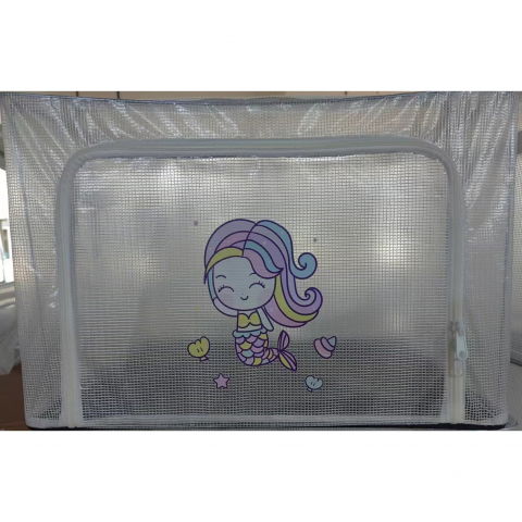 Cutie de depozitare, pentru camera copiilor, 66l, din pvc, model sirena, 50 x 40 x 33 cm, transparent [1]