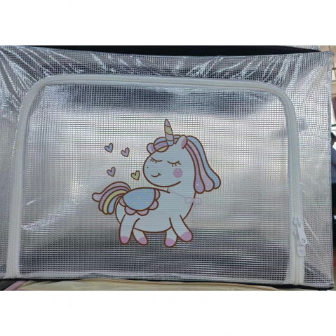 Cutie de depozitare, pentru camera copiilor, 66l, din pvc, model unicorn, 50 x 40 x 33 cm, transparent [1]