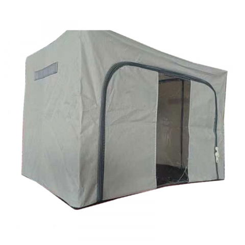 Cutii depozitare/XL/cu fereastra si acces frontal - Cutie de depozitare pliabila, cadru metalic, cu fermoar, 100 l, material textil, 60 x 42 x 40 cm, suport de baza din plastic stabil, gri deschis