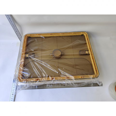 Cutie de depozitare pliabila, cu capac, 40 l, plastic, 47x35x24.5 cm, portocaliu [8]