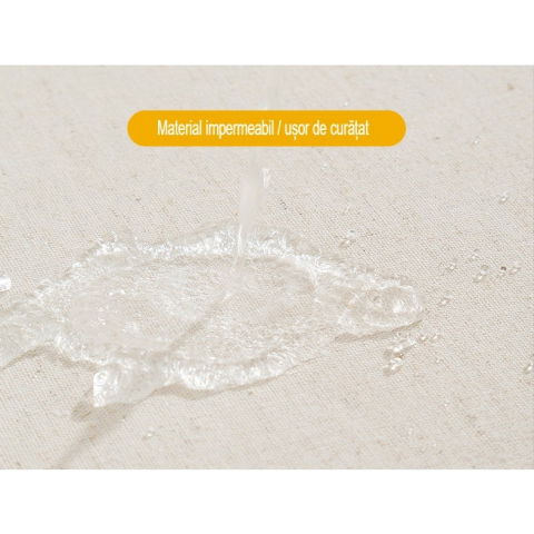 Cutie de depozitare pliabila, cu fereastra si fermoar dublu, 66 l, textil premium, 50x40x33 cm, cadru metalic, impermeabila, bej [16]