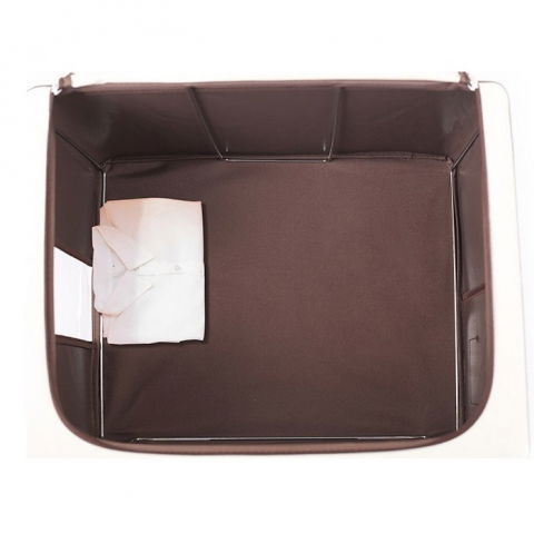 Cutie de depozitare pliabila, cu fereastra si fermoar dublu, 66 l, textil premium, 50x40x33 cm, cadru metalic, impermeabila, maro [5]