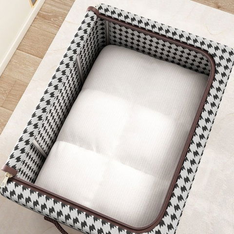 Cutie de depozitare pliabila, cu fermoar, 66 l, textile, 50x40x33 cm, design zebra [2]