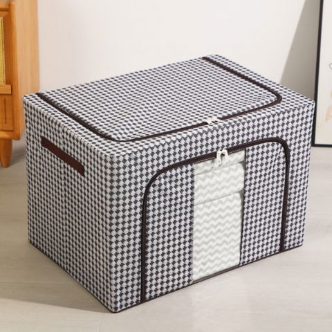 Cutie de depozitare pliabila, cu fermoar, 66 l, textile, 50x40x33 cm, design zebra [6]