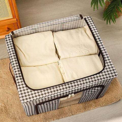 Cutie de depozitare pliabila, cu fermoar, 66 l, textile, 50x40x33 cm, design zebra [8]