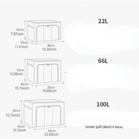Cutie de depozitare pliabila, cu fermoar bidirectional, 66 l, textil, 50x40x33 cm, cadru metalic, o fereastra, suport baza stabil din plastic, verde [4]