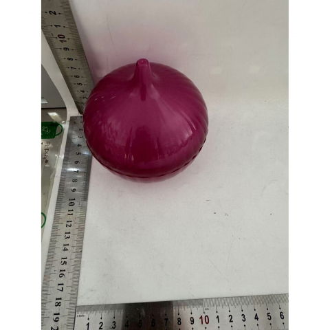 Cutie de depozitare si pastrare a alimentelor, plastic, model ceapa, 11x11x12 cm, rosie [1]