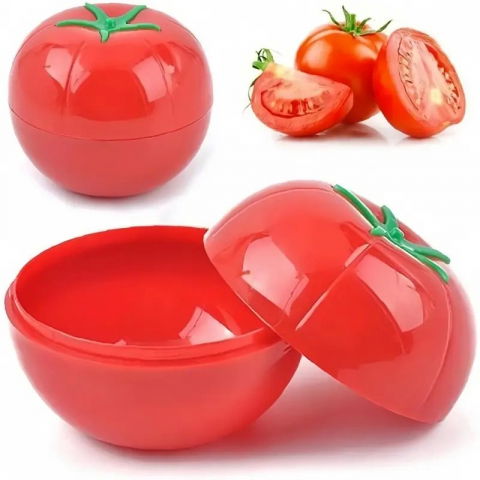 Recipiente pentru condimente, uleiuri și ingrediente proaspete - Cutie de depozitare si pastrare a alimentelor, plastic, model rosie, 10x10x8.5 cm, rosie